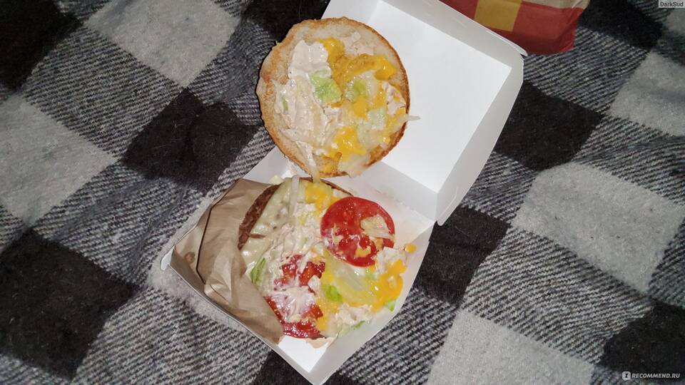 Калорийность говяжьих бургеров в McDonald's