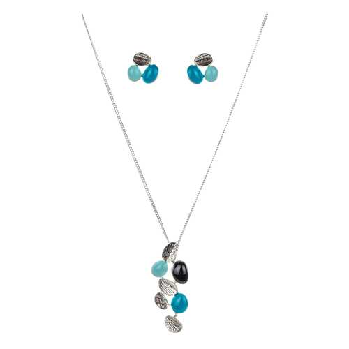 Комплект женский (колье, серьги) Shadore SAH-35298.20 голубой в Mango