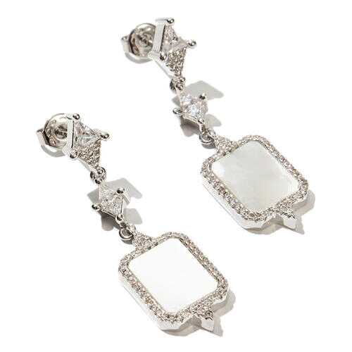 Серьги женские EXCLAIM 037S2762E белые/серебристые в Mango