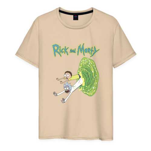 Футболка мужская ВсеМайки Rick and Morty portal бежевая 4XL в Mango
