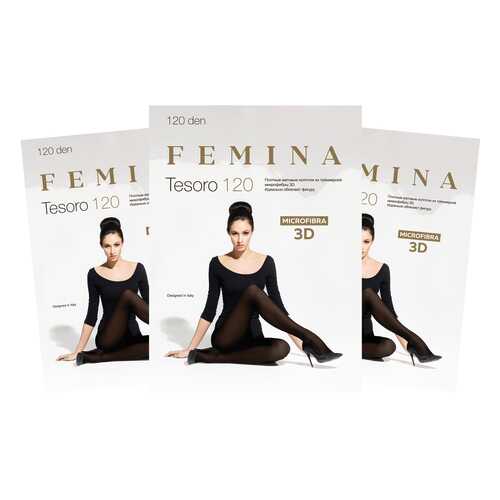 Колготки женские FM Tesoro 120 den nero 2/S (набор 3 шт.) в Mango