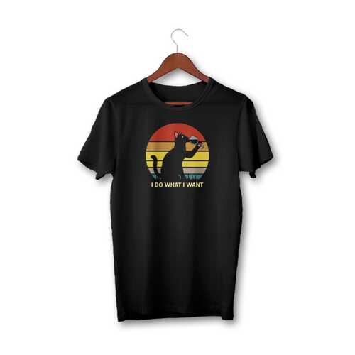 Футболка женская ЕстьНюанс Кот I do what I want черная XXL в Mango